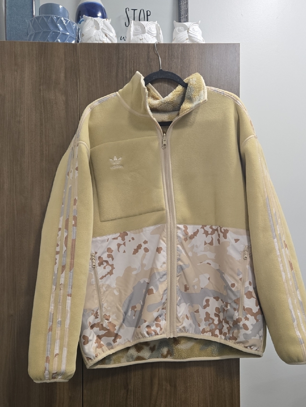 Adidas Originals Graphics Camo Oversized Reversible Fleece Jacket-Size Large - Picture 13 of 16